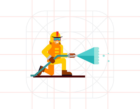 Firefighter flat iconのイラスト素材