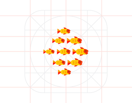 Fish Shoal Iconのイラスト素材