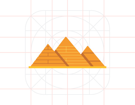 Giza pyramids iconのイラスト素材
