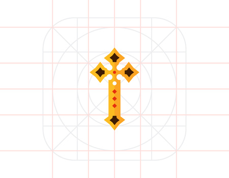 Golden cross iconのイラスト素材