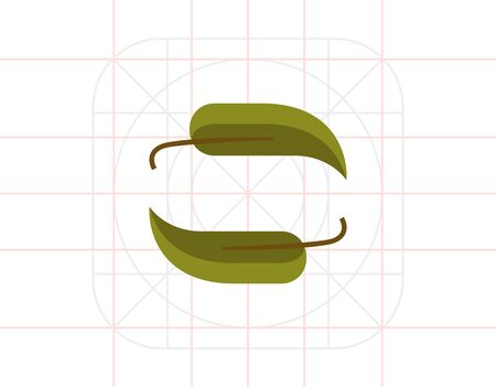 Green leaves icon 1のイラスト素材