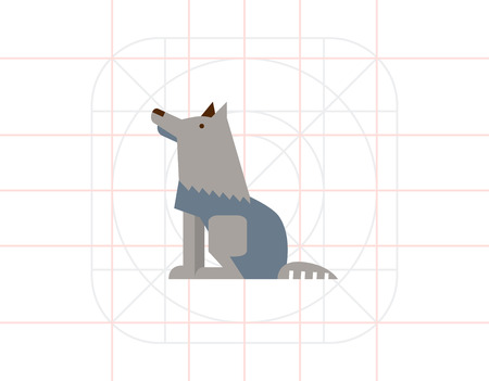 Grey wolf iconのイラスト素材