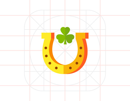 Horseshoe With Trefoil Inside Iconのイラスト素材