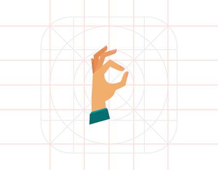 Multicolored vector icon of human hand showing gesture Okのイラスト素材