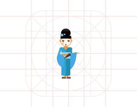 Geisha flat iconの写真素材