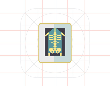 Multicolored vector icon of human making X-rayのイラスト素材