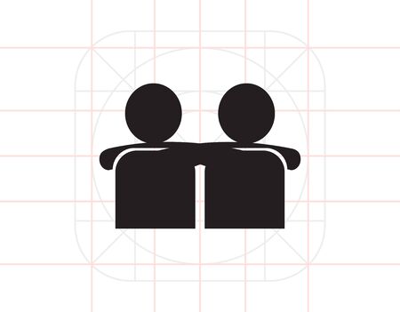 Embracing friends iconのイラスト素材