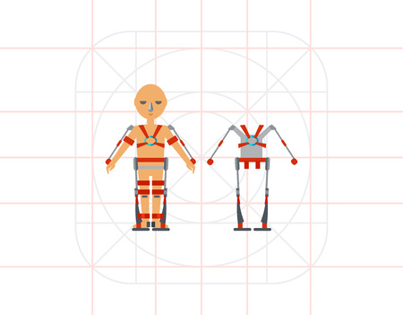 Man Wearing Exoskeleton Iconのイラスト素材