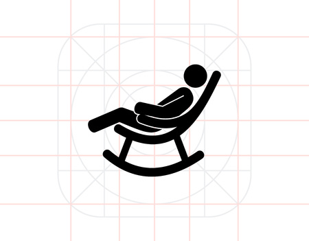 Man in Rocking Chair Iconのイラスト素材