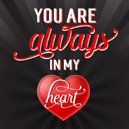 You Are Always in My Heart Inscriptionのイラスト素材