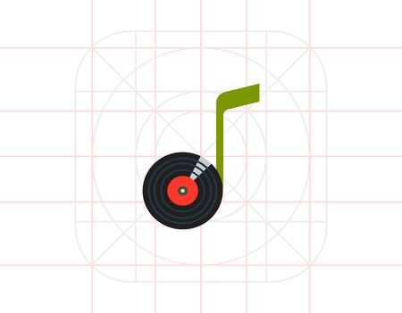 Note Vinyl Disk Iconのイラスト素材
