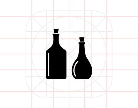 Oil bottles simple iconのイラスト素材