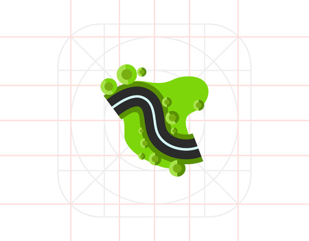 Road and Grass Vector Iconのイラスト素材