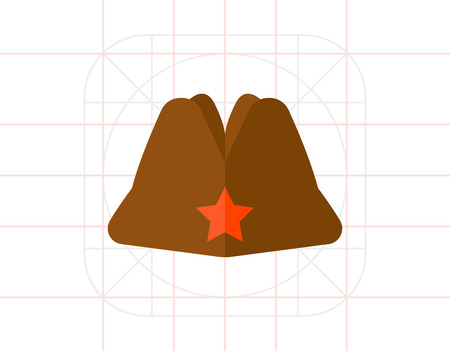 Russian Military Garrison Cap Iconのイラスト素材