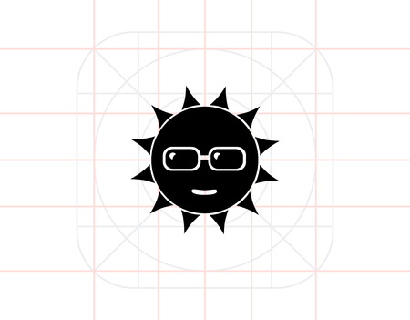 Sun in Sunglasses Iconのイラスト素材