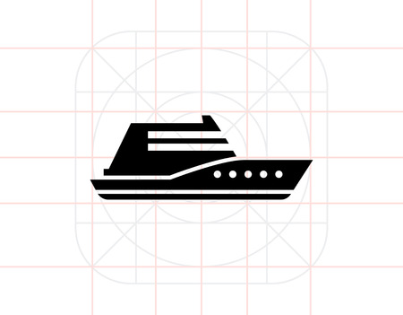 Swimming yacht iconのイラスト素材