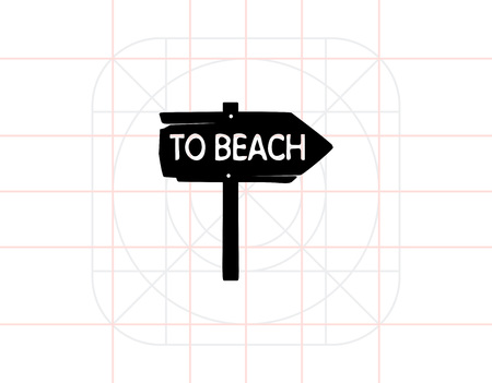 To Beach Sign Iconのイラスト素材