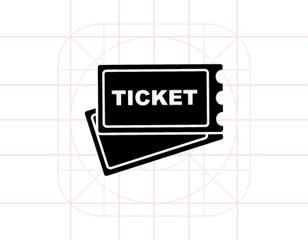 Ticket simple iconのイラスト素材