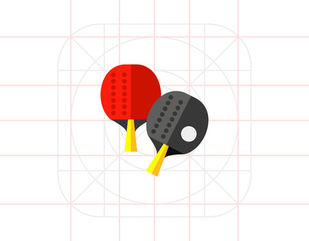 Two Table Tennis Rackets Iconのイラスト素材