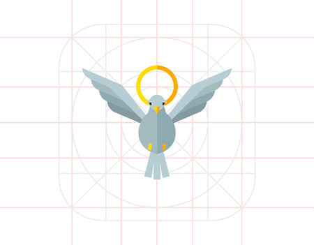 White dove and nimbusのイラスト素材