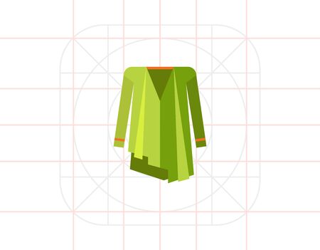 Multicolored vector icon of green woman ponchocoatの写真素材