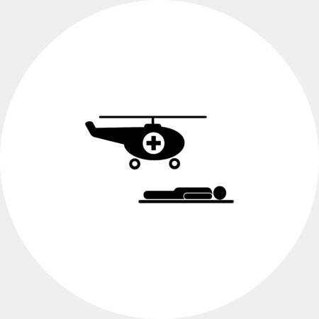 Air Ambulance and Patient Iconのイラスト素材
