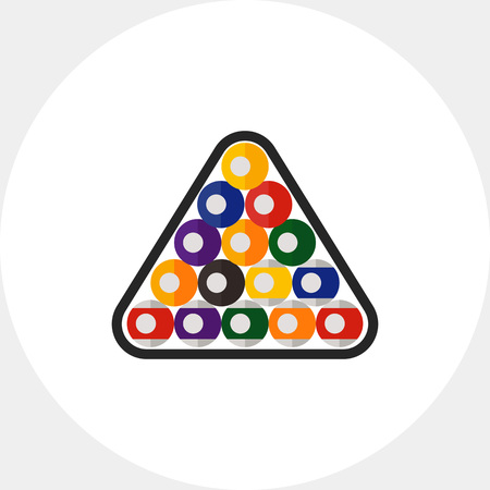 Multicolored vector icon of billiard balls in triangleのイラスト素材