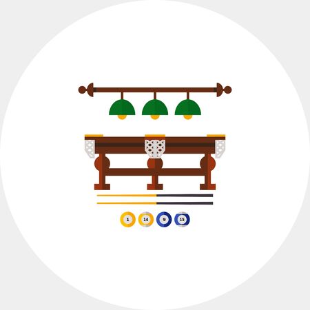 Billiard Club with Table and Lamps Iconのイラスト素材