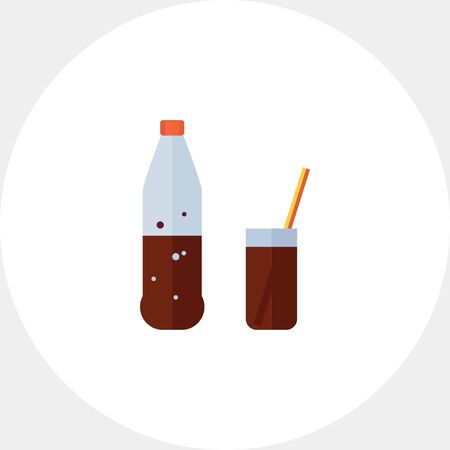 Bottle and glass with colaのイラスト素材
