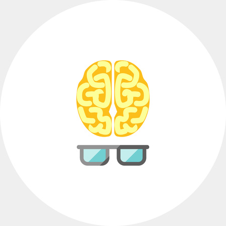 Brain with glassesのイラスト素材