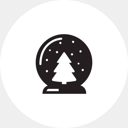 Crystal ball with Christmas treeのイラスト素材