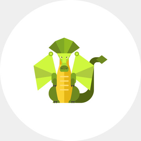 Dragon flat iconのイラスト素材
