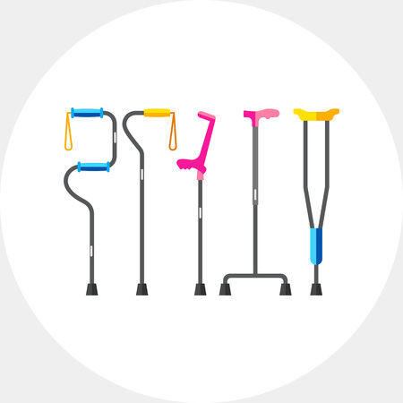 Five Different Types of Crutches Iconのイラスト素材