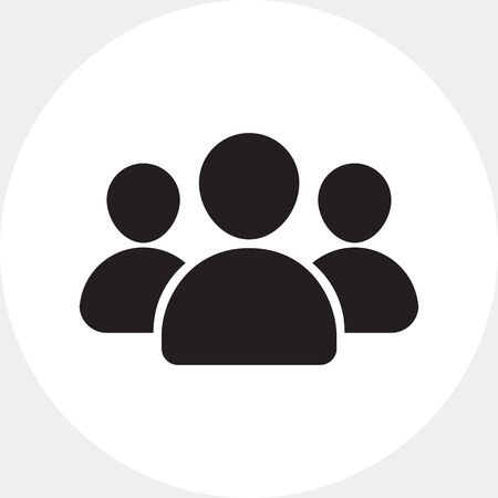 Vector icon of small group of people silhouettes