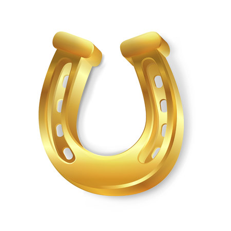 Gold horseshoe for luckのイラスト素材