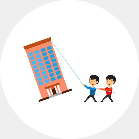 Business Team Pulling Company up Iconのイラスト素材