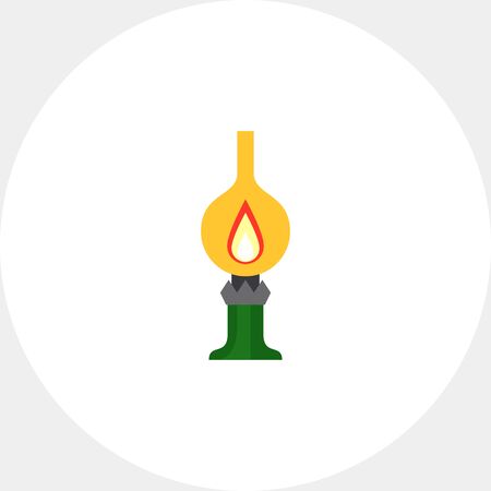 Icon of kerosene lamp with flame insideのイラスト素材