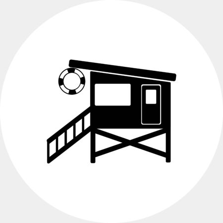 Lifeguard Tower on Beach Iconのイラスト素材