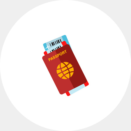 Passport with Tickets Vector Iconのイラスト素材