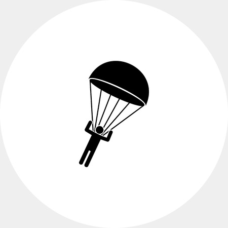 Parachutist Landing Iconのイラスト素材