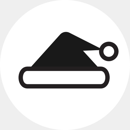 Vector icon of traditional Santa hat silhouetteのイラスト素材