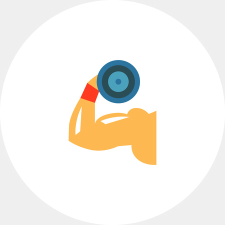 Showing Biceps by Lifting Dumbbell Iconのイラスト素材