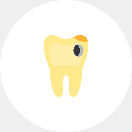 Tooth with Hole as Caries Concept Iconのイラスト素材