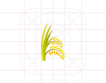 Ears of rice plant iconのイラスト素材