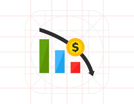 Financial crisis graph iconのイラスト素材