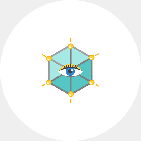 Icon of human eye in hexagonのイラスト素材