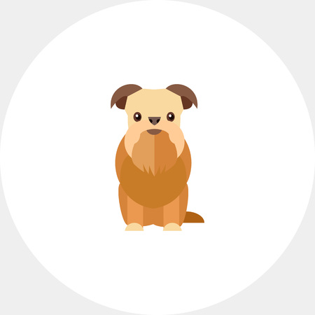 Griffon bruxellois dog iconのイラスト素材