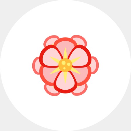 Beautiful pink begonia iconのイラスト素材