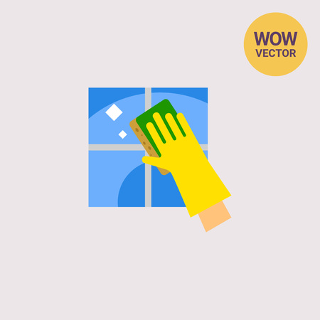 Hand in Glove Cleaning Tile Iconのイラスト素材