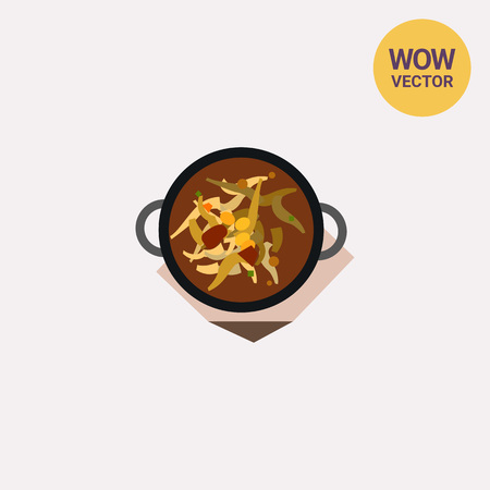 Bigos in pot vector iconのイラスト素材
